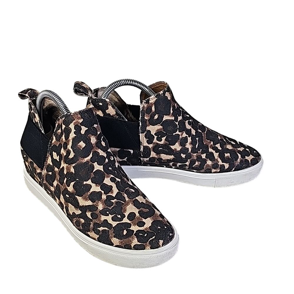 Steve Madden CRUSHIN Animal Print Wedge Ankle Boot Sneakers, Women's 9